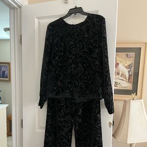 Beautiful embossed velvet cocktail pantsuit by Talbot’s.